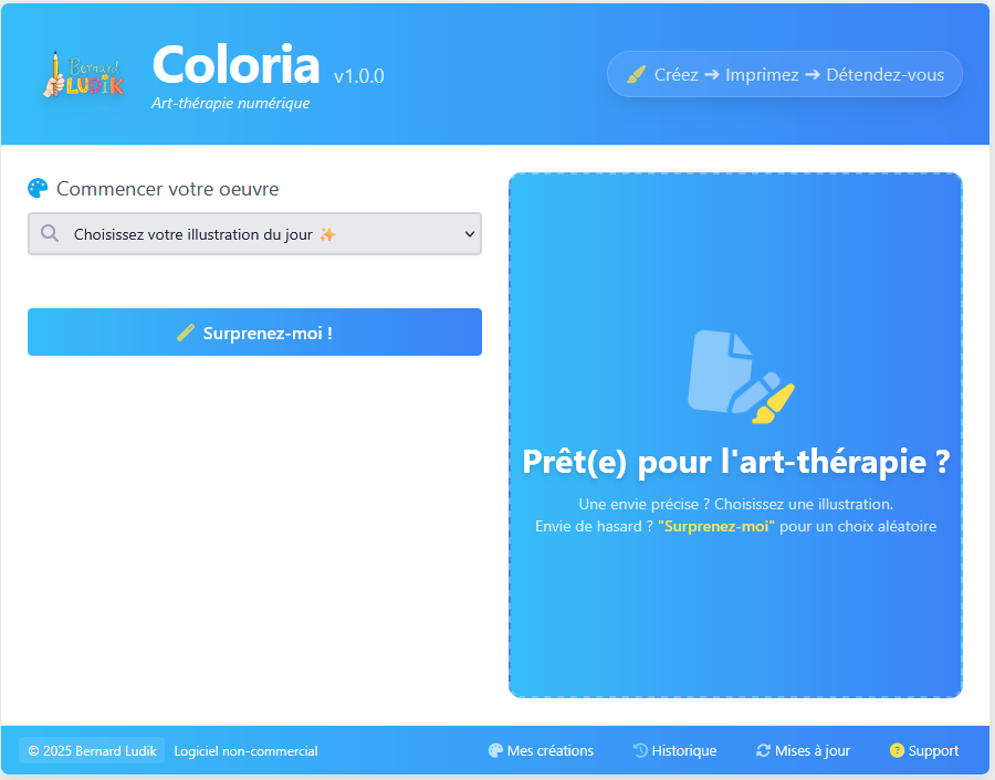 Aperçu du logiciel Coloria
